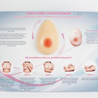 Tablica edukacyjna z modelem do nauki samobadania piersi